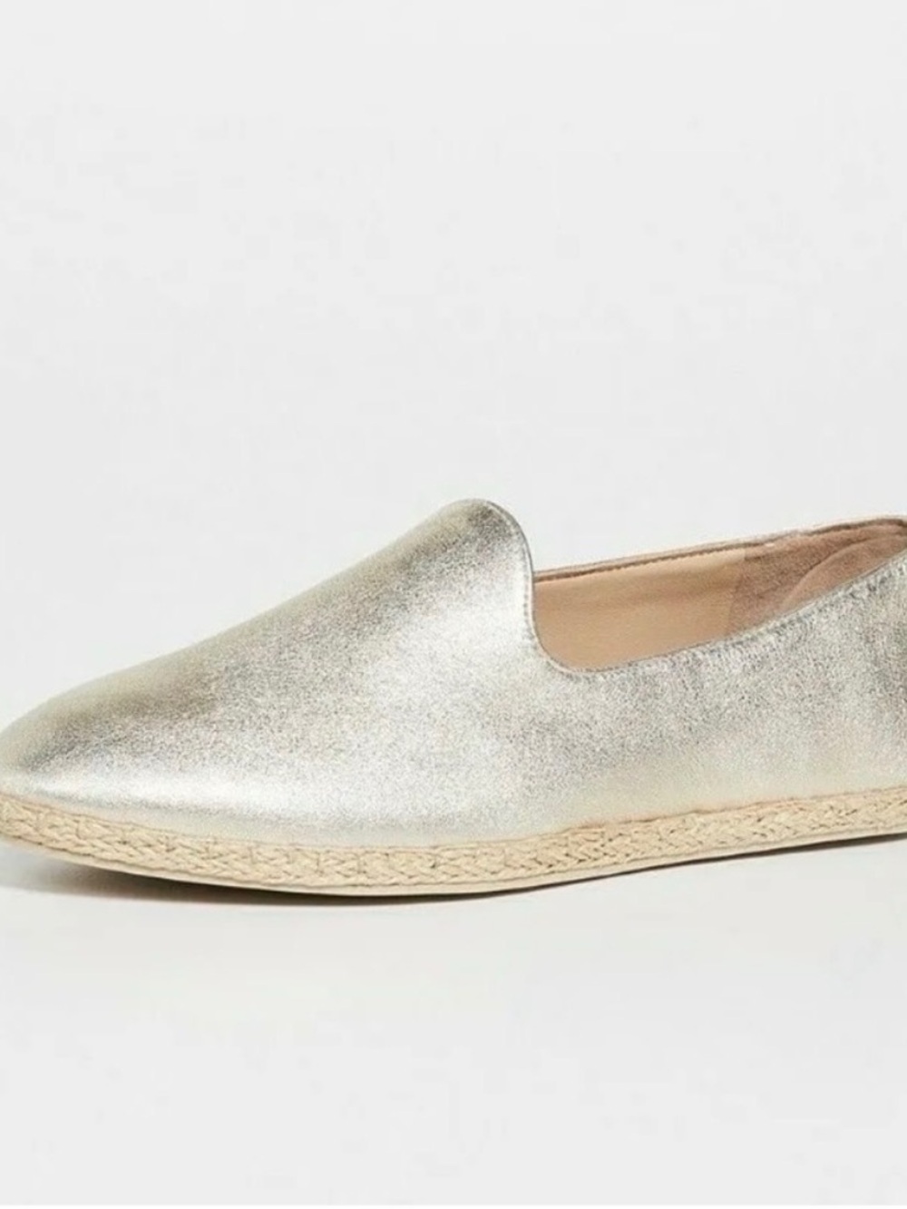 Vince Gold Metallic Espadrille Slip-On
